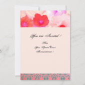 ROZE ROOD ROZEN EN ANEMOON BLOEMEN BRUIDSSLUIER KAART (Achterkant)