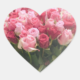 Roze Rood Rozen Hart Vorm Stickers