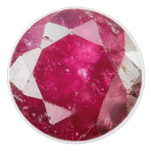 Roze Rood Ruby Crystal Patroon Keramische Knop (Voorkant)