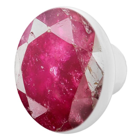 Roze Rood Ruby Crystal Patroon Keramische Knop (Rechts)