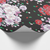 Roze Rood Sakura Fijn  Japans Patroon Cadeaupapier (Hoek)