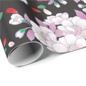 Roze Rood Sakura Fijn  Japans Patroon Cadeaupapier (Rol Hoek)