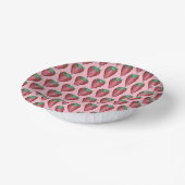 Roze Rood Sappig Aardbeien Fruit Print Papieren Kommen (Gebogen)