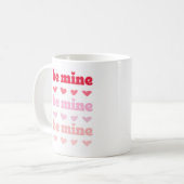 Roze Rood Schattige Be Mine Valentijns Ombre Quote Koffiemok (Voorkant links)