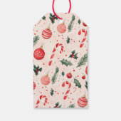 Roze Rood Schattige Foto Kerstcadeau Label Cadeaulabel (Achterkant)