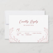 Roze Rood Schetste  Bloeiende Huwelijk RSVP (Voorkant)