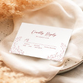 Roze Rood Schetste Bloeiende Huwelijk RSVP Kaartje