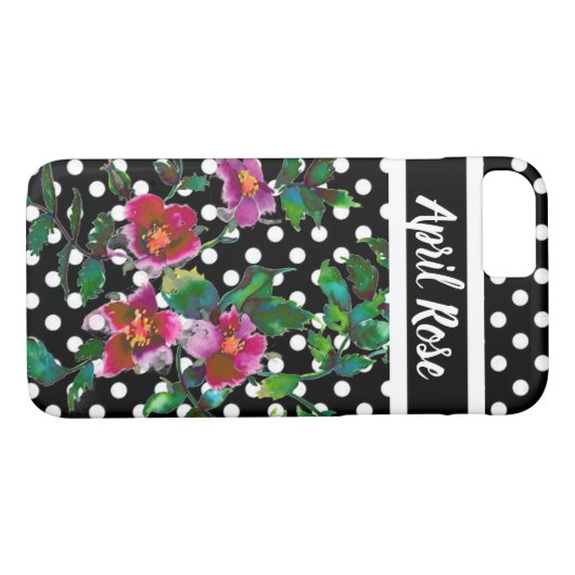  roze, rood, schilderij van waterverf, stippen Case-Mate iPhone case (Achterkant (Horizontaal))