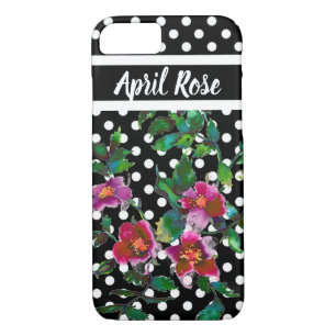  roze, rood, schilderij van waterverf, stippen Case-Mate iPhone case