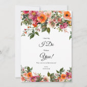 Roze Rood Sinaasappel Bloemen Bruidsmeisje Voorste Kaart (Voorkant)