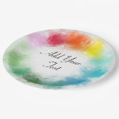 Roze Rood Sinaasappel Geel Groen Blauw Paarse Kleu Papieren Bordje (Gekanteld)