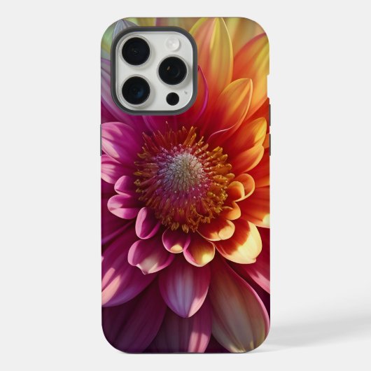 Roze Rood Sinaasappel Geel Paarse Dahlia Bloem iPhone Hoesje (Achterkant)