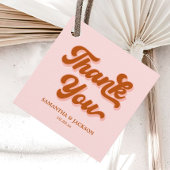 Roze Rood Sinaasappel Retro 70s Groovy Disco Bruil Bedankjes Labels