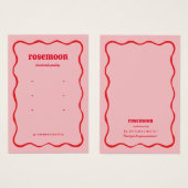 Roze Rood Squiggle Modern Oorbel Display Kaart (Voorkant /achterkant)