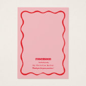 Roze Rood Squiggle Modern Oorbel Display Kaart (Achterkant)
