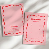 Roze Rood Squiggle Modern Oorbel Display Kaart