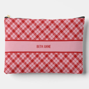Roze + Rood Tartan Groot Etui