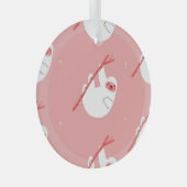 Roze Rood Tropische luiaard  Glas Ornament (Voorkant Rechts)