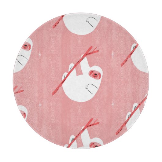 Roze Rood Tropische luiaard Snijplank (Voorkant)