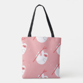 Roze Rood Tropische luiaard Tote Bag (Achterkant)