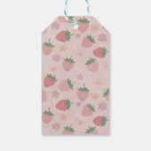 Roze Rood Twee Zoete Aardbei 2e Verjaardagsfeest Cadeaulabel (Achterkant)