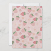 Roze Rood Twee Zoete Aardbei 2e Verjaardagsfeest Kaart (Achterkant)