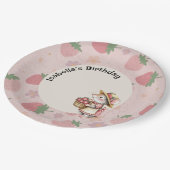 Roze Rood Twee Zoete Aardbei 2e Verjaardagsfeest Papieren Bordje (Gekanteld)