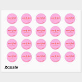 Roze Rood Uw Logo Social Media toevoegen Ronde Sticker (Vel)