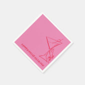 Roze Rood Verjaardagsservet Modern Schets Servet (Hoek)