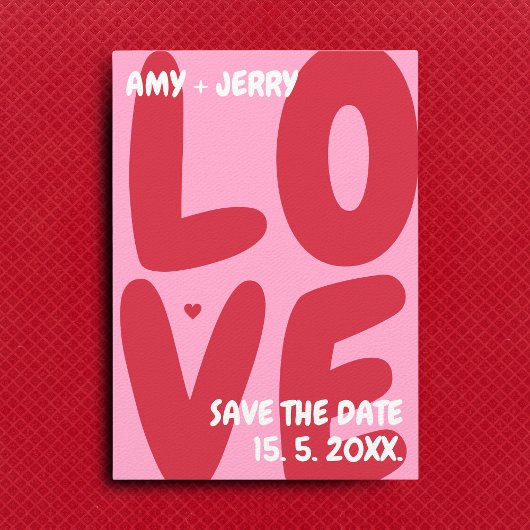 Roze Rood Vet Kleurrijke Unieke Liefde Valentijnsd Save The Date