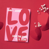 Roze Rood Vet Levendige Unieke Valentijnsdag Foto Save The Date