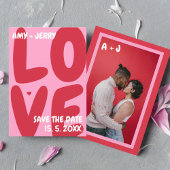 Roze Rood Vet Levendige Unieke Valentijnsdag Foto Save The Date
