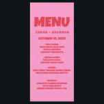 Roze Rood Vet Retro Bruiloft Menu<br><div class="desc">Handschrift Typografie Retro Bruiloft Menu</div>