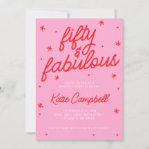 Roze Rood Vijftig en Fabulous 50ste Verjaardag