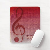 Roze Rood Vintage Grunge Sleutel Symbool Muziekbla Muismat (Met muis)