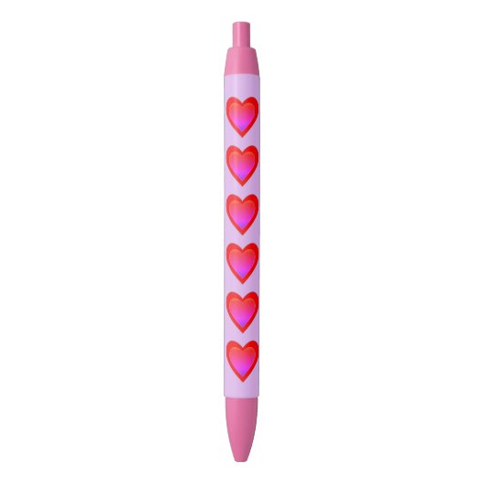Roze Rood Violet Harten 4Kimberly Zwarte Inkt Pen (Voorkant Verticaal)
