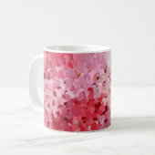 Roze rood Violet Harten Moderne elegante Sjabloon Koffiemok (Voorkant links)
