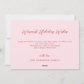 Roze Rood Vrolijk Kerstfeest Feestdagenkaart (Achterkant)