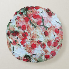 Roze Rood Vuil polka Stip Grunge Verval Rond Kussen