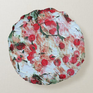 Roze Rood Vuil polka Stip Grunge Verval Rond Kussen