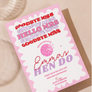 Roze Rood Wavy Bachelorette Party Hen Routebeschri Kaart