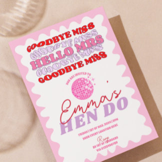 Roze Rood Wavy Bachelorette Party Hen Routebeschri Kaart