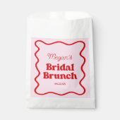 Roze Rood Wavy Border Vrijgezellenfeest Brunch Bedankzakje (Voorkant)