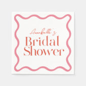 Roze & Rood Wavy Lijst Trendy Vrijgezellenfeest Servet (Voorkant)