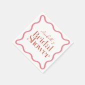 Roze & Rood Wavy Lijst Trendy Vrijgezellenfeest Servet (Hoek)