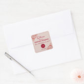 Roze Rood Weekend Welkom Trouwen Vierkante Sticker (Envelop)