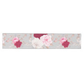 Roze Rood Wit Elegant Bloemen Medium Tafelloper (Horizontaal)