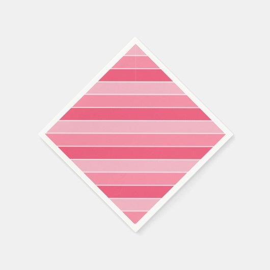 Roze Rood Wit Gestreept Blank Sjabloon Modern Servet (Hoek)
