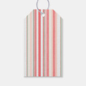 Roze, Rood, Wit, Groen Gestreepd Cadeaulabel (Voorkant)