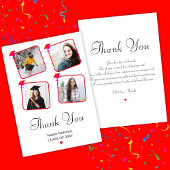 Roze Rood Wit Meisje Eenvoudig Modern Foto Afstude Bedankkaart